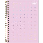 CADERNO 1/4 ESPIRAL TILIBRA HAPPY CAPA DURA 80 FOLHAS